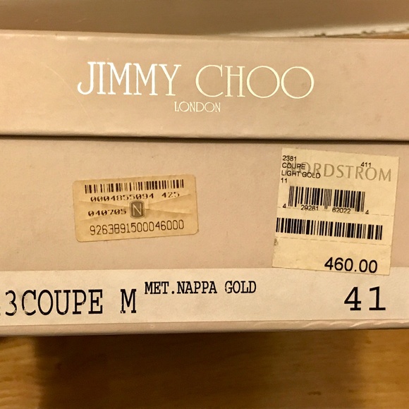 JIMMY CHOO Metallic Nappa Gold HEELS, ANKLE STRAP - Picture 3 of 7